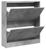 VidaXL Schoenenkast 80x21x87,5 cm bewerkt hout betongrijs