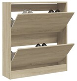 vidaXL Schoenenkast 80x21x87,5 cm bewerkt hout sonoma eikenkleurig