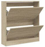 vidaXL Schoenenkast 80x21x87,5 cm bewerkt hout sonoma eikenkleurig