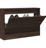 vidaXL Schoenenkast 80x21x57 cm bewerkt hout bruineikenkleurig