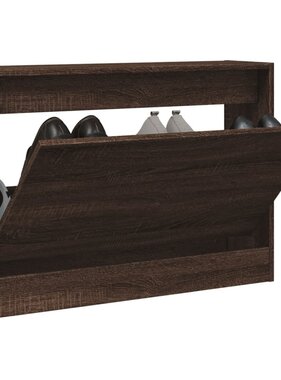 vidaXL Schoenenkast 80x21x57 cm bewerkt hout bruineikenkleurig