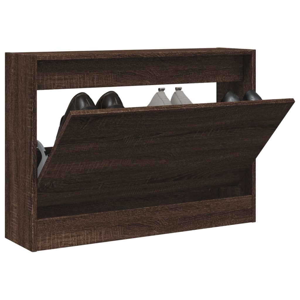 vidaXL Schoenenkast 80x21x57 cm bewerkt hout bruineikenkleurig