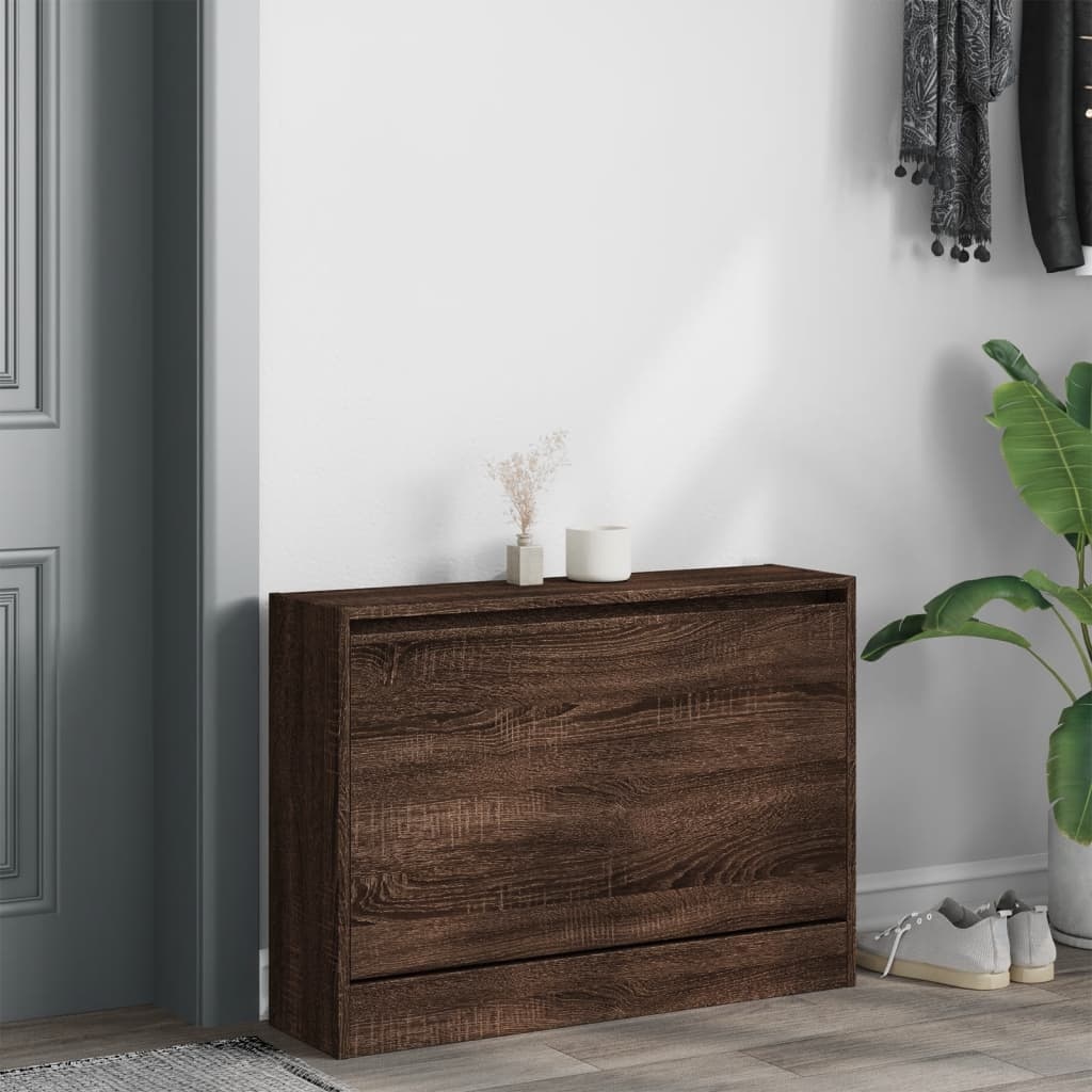 VidaXL Schoenenkast 80x21x57 cm bewerkt hout bruineikenkleurig