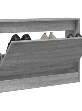 VidaXL Schoenenkast 80x21x57 cm bewerkt hout grijs sonoma eikenkleur
