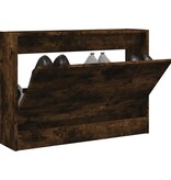 VidaXL Schoenenkast 80x21x57 cm bewerkt hout gerookt eikenkleurig
