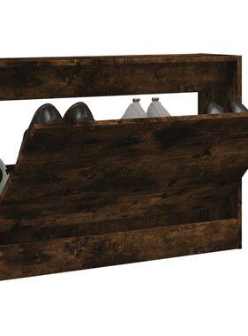 VidaXL Schoenenkast 80x21x57 cm bewerkt hout gerookt eikenkleurig