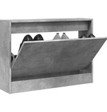 vidaXL Schoenenkast 80x21x57 cm bewerkt hout betongrijs