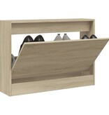 vidaXL Schoenenkast 80x21x57 cm bewerkt hout sonoma eikenkleurig