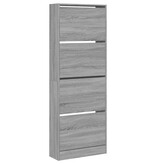 vidaXL Schoenenkast 60x21x163,5 cm bewerkt hout grijs sonoma eiken