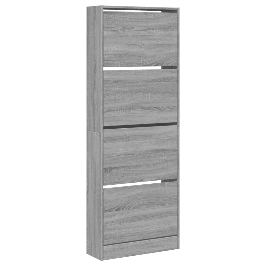 vidaXL Schoenenkast 60x21x163,5 cm bewerkt hout grijs sonoma eiken