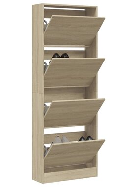 vidaXL Schoenenkast 60x21x163,5 cm bewerkt hout sonoma eikenkleurig