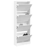 VidaXL Schoenenkast 60x21x163,5 cm bewerkt hout wit