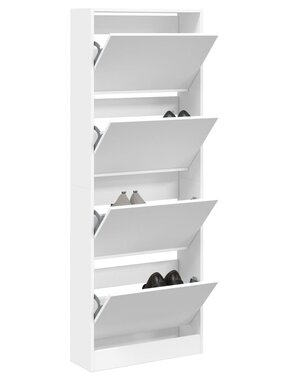 VidaXL Schoenenkast 60x21x163,5 cm bewerkt hout wit