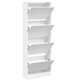 VidaXL Schoenenkast 60x21x163,5 cm bewerkt hout wit