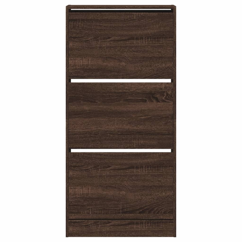 vidaXL Schoenenkast 60x21x125,5 cm bewerkt hout bruineikenkleurig