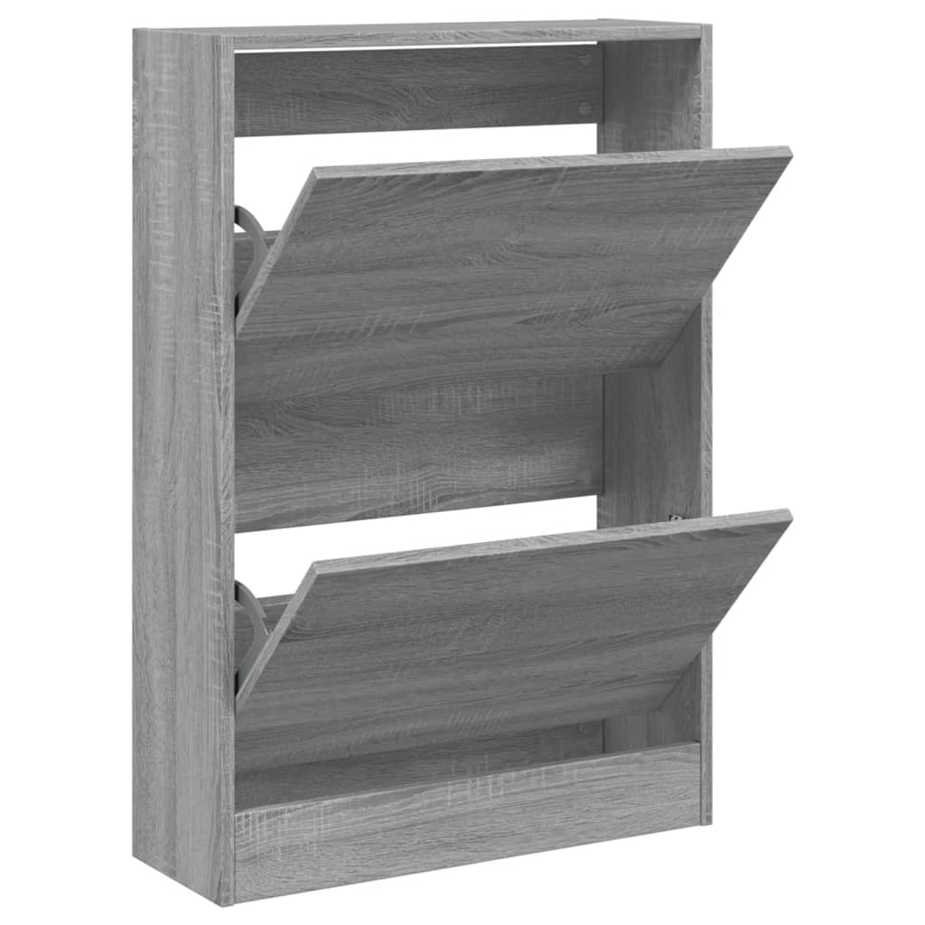 vidaXL Schoenenkast 60x21x87,5 cm bewerkt hout grijs sonoma eikenkleur