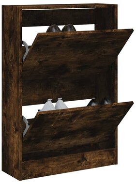 VidaXL Schoenenkast 60x21x87,5 cm bewerkt hout gerookt eikenkleurig
