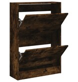 VidaXL Schoenenkast 60x21x87,5 cm bewerkt hout gerookt eikenkleurig