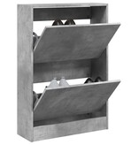 vidaXL Schoenenkast 60x21x87,5 cm bewerkt hout betongrijs