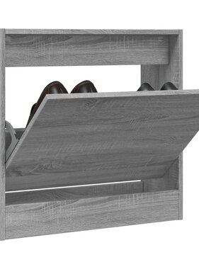 VidaXL Schoenenkast 60x21x57 cm bewerkt hout grijs sonoma eikenkleurig