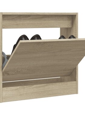 vidaXL Schoenenkast 60x21x57 cm bewerkt hout sonoma eikenkleurig