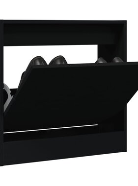 VidaXL Schoenenkast 60x21x57 cm bewerkt hout zwart