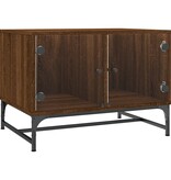 VidaXL Salontafel met glazen deuren 68,5x50x50 cm gerookt eikenkleurig