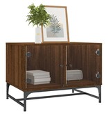 VidaXL Salontafel met glazen deuren 68,5x50x50 cm gerookt eikenkleurig