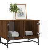 VidaXL Salontafel met glazen deuren 68,5x50x50 cm gerookt eikenkleurig