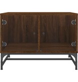 VidaXL Salontafel met glazen deuren 68,5x50x50 cm gerookt eikenkleurig