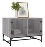 VidaXL Salontafel met glazen deuren 68,5x50x50 cm grijs sonoma eiken