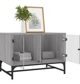 VidaXL Salontafel met glazen deuren 68,5x50x50 cm grijs sonoma eiken