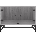 VidaXL Salontafel met glazen deuren 68,5x50x50 cm grijs sonoma eiken