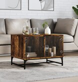 VidaXL Salontafel met glazen deuren 68,5x50x50 cm gerookt eikenkleurig
