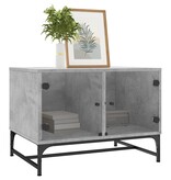 VidaXL Salontafel met glazen deuren 68,5x50x50 cm betongrijs