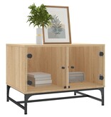 VidaXL Salontafel met glazen deuren 68,5x50x50 cm sonoma eikenkleurig