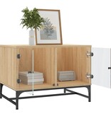 VidaXL Salontafel met glazen deuren 68,5x50x50 cm sonoma eikenkleurig
