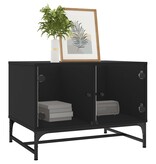 VidaXL Salontafel met glazen deuren 68,5x50x50 cm zwart