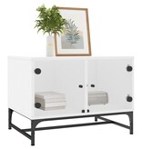 VidaXL Salontafel met glazen deuren 68,5x50x50 cm wit