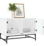 VidaXL Salontafel met glazen deuren 68,5x50x50 cm wit