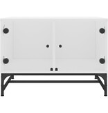 VidaXL Salontafel met glazen deuren 68,5x50x50 cm wit