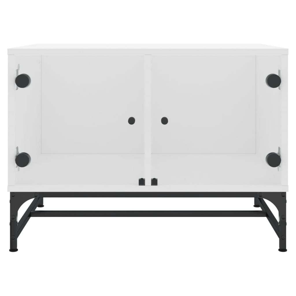 VidaXL Salontafel met glazen deuren 68,5x50x50 cm wit