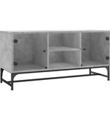VidaXL Tv-meubel met glazen deuren 102x37x50 cm betongrijs
