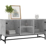 VidaXL Tv-meubel met glazen deuren 102x37x50 cm betongrijs