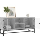 VidaXL Tv-meubel met glazen deuren 102x37x50 cm betongrijs