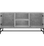 VidaXL Tv-meubel met glazen deuren 102x37x50 cm betongrijs