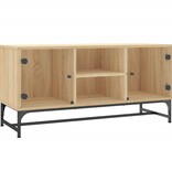 VidaXL Tv-meubel met glazen deuren 102x37x50 cm sonoma eikenkleurig