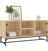 VidaXL Tv-meubel met glazen deuren 102x37x50 cm sonoma eikenkleurig