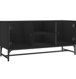 VidaXL Tv-meubel met glazen deuren 102x37x50 cm zwart
