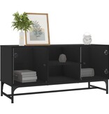 VidaXL Tv-meubel met glazen deuren 102x37x50 cm zwart